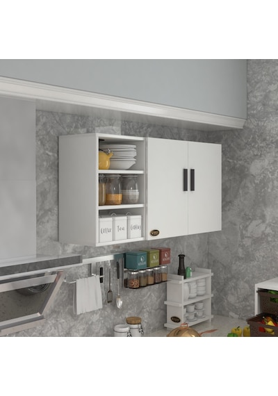 Kenzlife Hazır Mutfak Castus22 Byz 060 120 22 Banyo Dolabı Kapaklı Raflı Arkalıklı