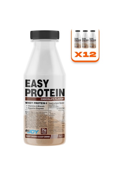 Easy Whey Protein Çikolata Aromalı 12 Li Paket - Su Ekle & Çalkala, İç Aromasız