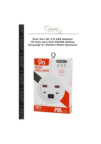 Özel Seri Qc 3.0 Usb Adaptör 30 Hızlı Şarj Seti Pd20w Hediye Seçeneği Ev Aletleri Mobil Aksesuar