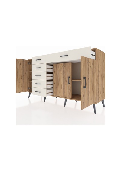 Kronos Konsol 3 Raflı 6 Çekmeceli 3 Kapaklı 176x59x99 Çam-çam/ayt Çam-çam/aytaşı
