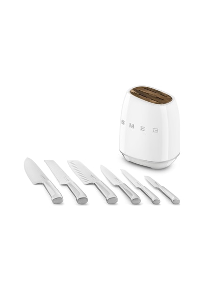 Smeg 50's Style Retro 6'lı Blok Bıçak Seti Kbsf02wh Renkli