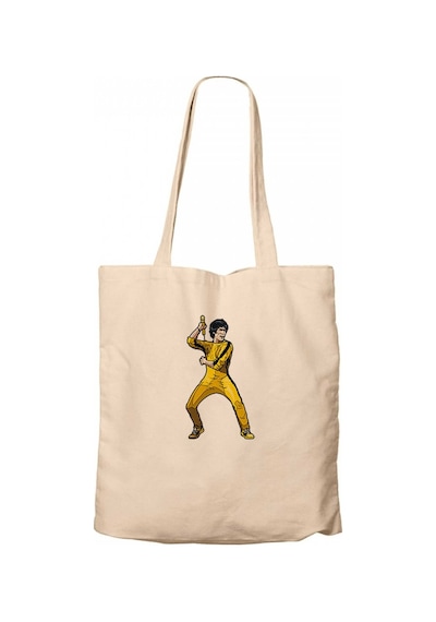 Bruce Lee Face for fight Krem Kanvas Bez Çanta