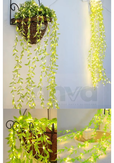 Dekoratif Yapraklı Led Işık 3x1 Metre 180 Led 220v Fişli 3 Modlu Ambiyans Aydınlatma Süs & Dekor Led Günışığı