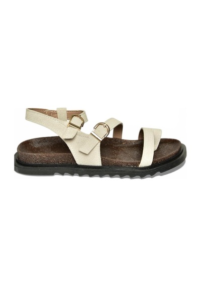 Fox Shoes Y250504002 Bej Süet Kadın Sandalet Bej