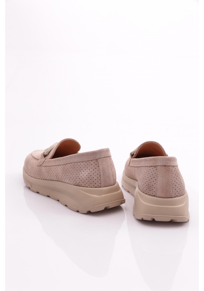 Dgn 422s Kadin Loafer Ayakkabi 422S-1567-R0186 Bej Süet