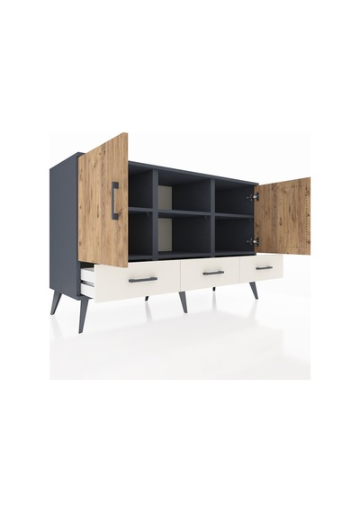Kronos Konsol 6 Raflı 3 Çekmeceli 3 Kapaklı 132x59x83 Antrasit-çam/aytaşı Çam/aytaşı Kronos Konsol 6 Raflı 3 Çekmeceli 3 Kapaklı 132x59x83 Antrasit-çam/aytaşı Çam/aytaşı