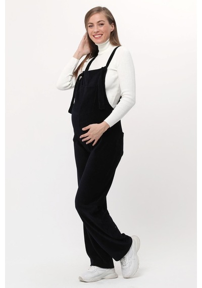 Luvmabelly Myra6112 - Lacivert Kadife Hamile Salopet-lacivert