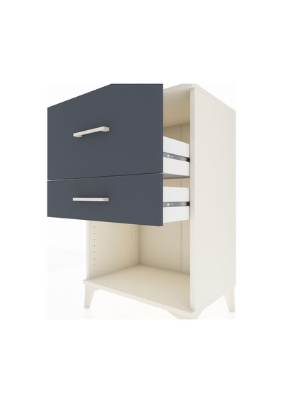 Hyperion Komodin 2 Çekmeceli 60x44x96 Aytaşı-antrasit Aytaşı