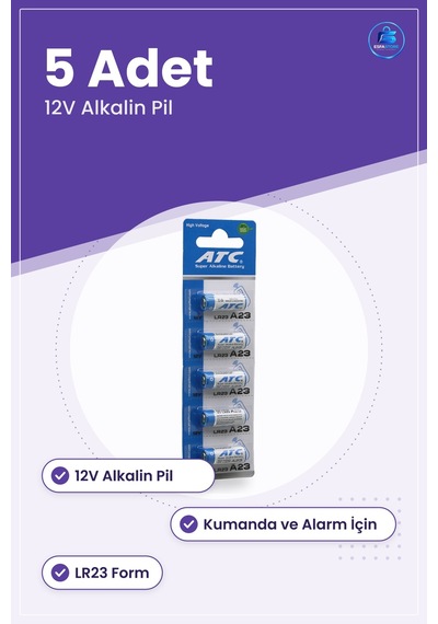 A23 Lr23 Kumanda Pili 12v 5li Alkalin Uzaktan Garaj Alarm Anahtar