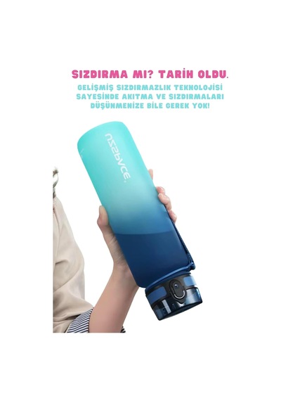 Uzspace 1000ml Çift Renkli Sızdırmaz Bpa İçermez Kilitlenebilir Kapaklı Motivasyonel Tritan Su Matarası Pembe-gri Çok Renkli Uzspace 1000ml Çift Renkli Sızdırmaz Bpa İçermez Kilitlenebilir Kapaklı Motivasyonel Tritan Su Matarası Pembe-gri Çok Renkli
