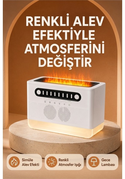 8 Farklı Doğa Sesli Hava Nemlendirici Bluetooth Hoparlör Difüzörlü Aromaterapi Rgb Gece Lambası Beyaz - 925018829