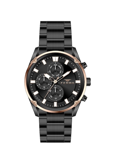 Ferro Siyah Çelik Kordon Erkek Kol Saati Fm11388a-r2 Rose Gold - Siyah