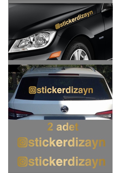 Kişiye Özel Instagram Sticker Araba Oto Motosiklet Karavan Sticker Etiket 00062 15 Cm