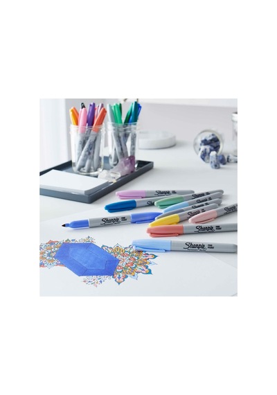 Sharpie Fine Permanent Markör, Mystic Gems, 12'li Paket