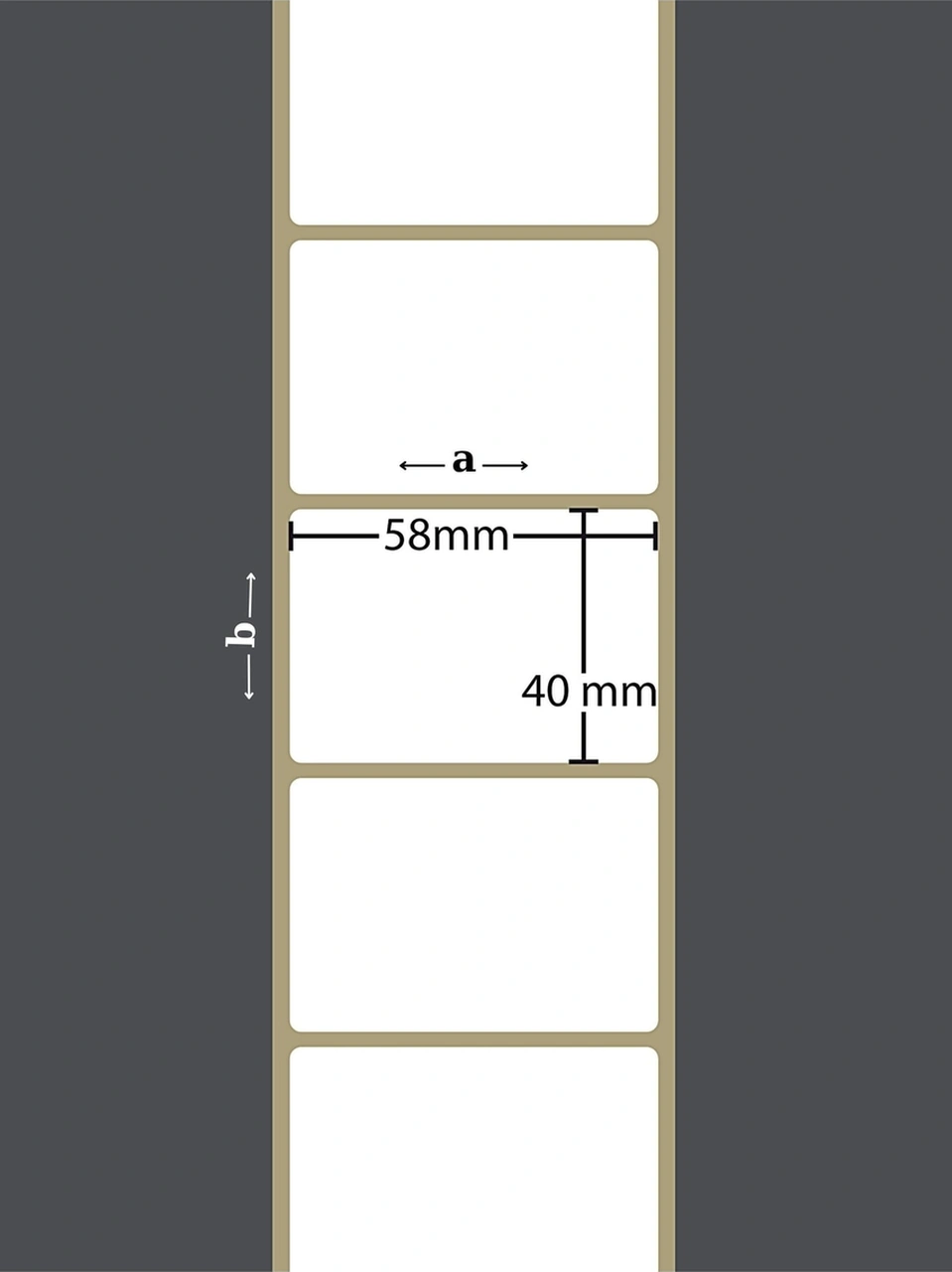 40x58 Mm Termal Terezi Etiketi Yaıpışkanlı Etiket 1 Rulo 500 Adet