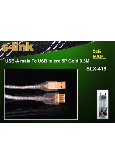 S-Link Slx-419 0.3M Usb Am/Micro5P Kablosu
