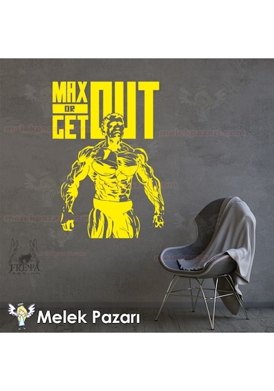 Max Or Get Out Fitness, Spor Salonu Duvar Sticker