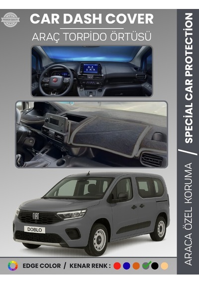 Fiat Doblo 2023+ Torpido Örtüsü Ön Göğüs Torpido Koruma Çatlamayı Engeller Tam Uyum Hızlı Montaj - 395 Stiloto