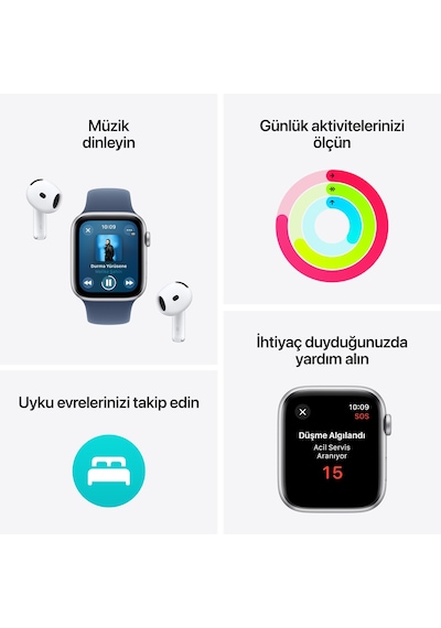 Apple Watch SE GPS 44 MM Alüminyum Kasa Spor Kordon M/L Akıllı Saat (Apple Türkiye Garantili) Apple Watch SE GPS 44 MM Alüminyum Kasa Spor Kordon M/L Akıllı Saat (Apple Türkiye Garantili)