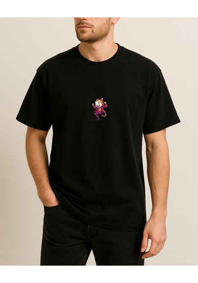 Hugo Boss Jokercat Baskılı T-shirt Siyah