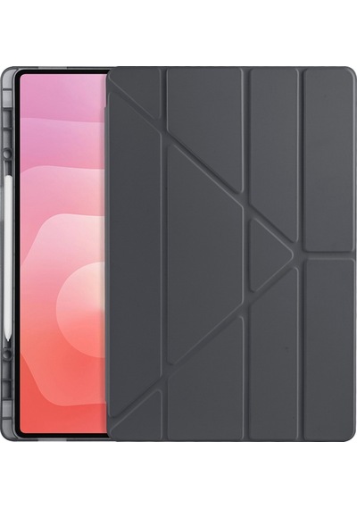 Galaxy Tab S11 Ultra Premium Tri-folding Kalem Bölmeli Standlı Koruyucu Tablet Kılıfı Klasik
