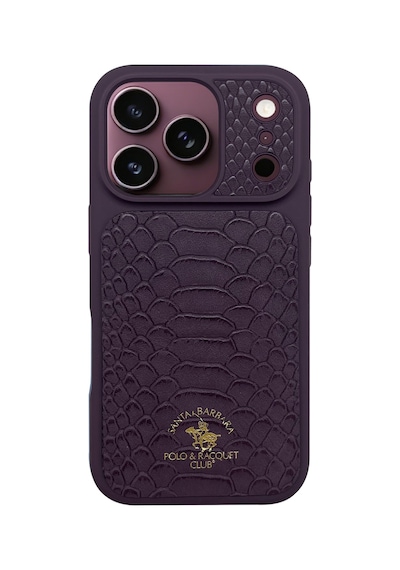Sbprc İphone 18 Pro Max / 17 Pro Max Kılıf Pu Deri Timsah Tasarım M-safe Business Knight Kapak Mor