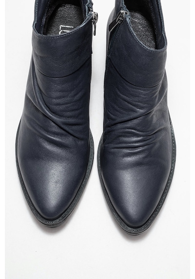 Luvishoes Luvi Shoes Rule Lacivert Hakiki Deri Kadın Kalın Topuklu Bot Lacivert