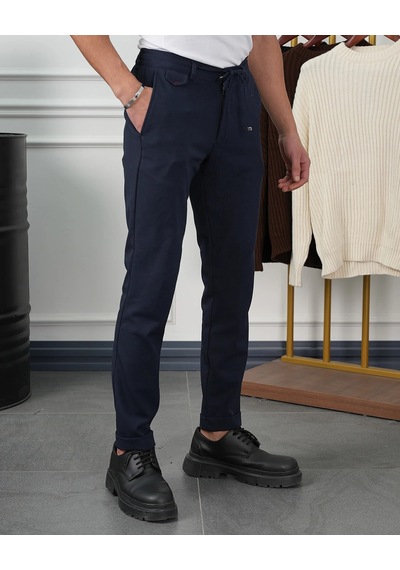 Modefendi Pamuk Likra Slim Fit Jogger Pantolon Lacivert