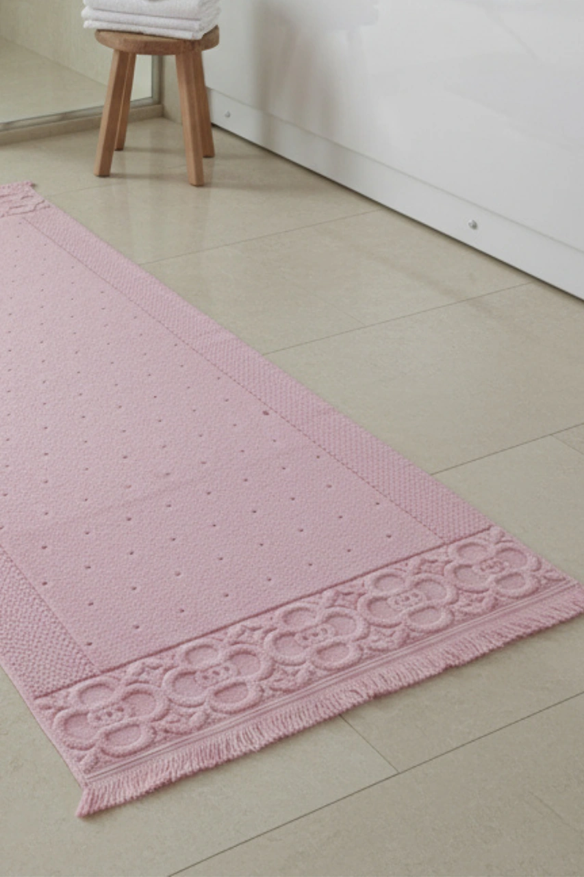 Fesun Pudra Ayak Havlusu - 60x130cm, 690gr, %100 Pamuk, Spa Ve Otel Banyo Paspası, Günlük Kullanıma Uygun Pudra