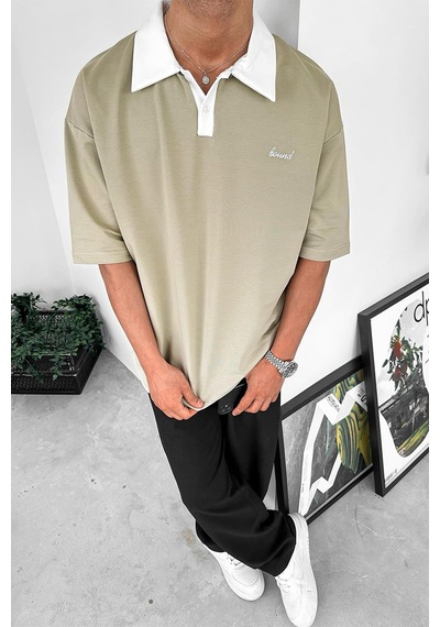 Su Yeşili Bound Polo Yaka Outplenty Premium Oversize Tişört Su Yeşili
