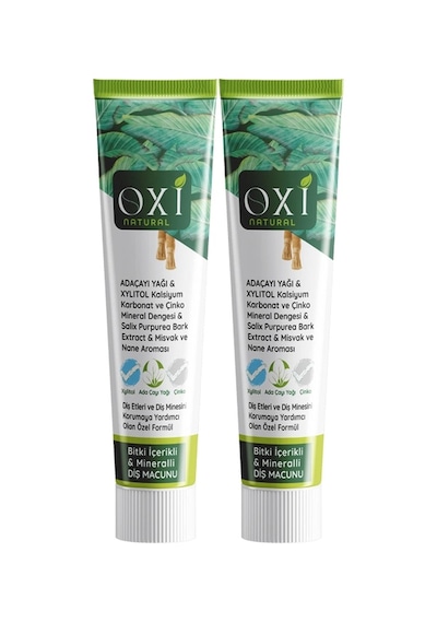 Oxi Natural Bitki İçerikli Mineralli Diş Macunu 75 Ml. 2'li Paket Temel Bakım