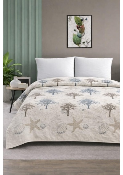 Mulberry Çift Kişilik Pike Yatak Örtüsü%100 Pamuk 220x230 Ağaç Desen Diğer
