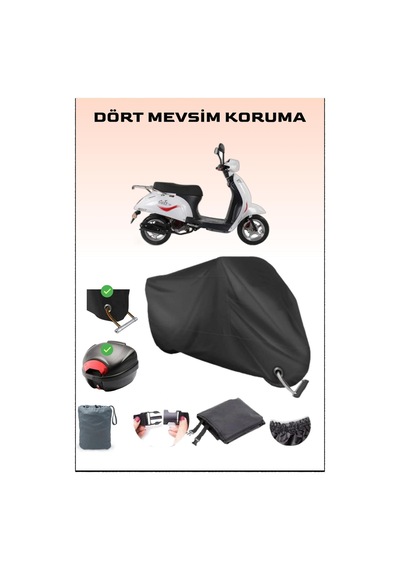 Siyah Falcon Soft 50 Için Arka Çanta Ve Kilit Uyumlu Motosiklet Branda, Güvenli