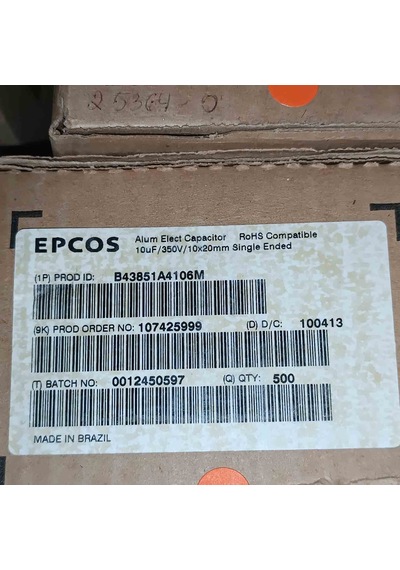 B43851a4106m 10mf 350v 10x20 Epcos Elko Kondansatör 16 Adet