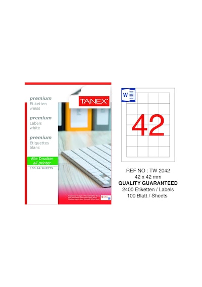 Tanex Tw-2042 42x42mm 100 Lü Lazer Etiketi