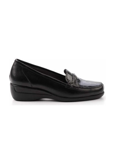 Bambi Siyah Siyah Leather Kadın Dolgu Topuklu Ayakkabı K01531123503 Siyah Siyah