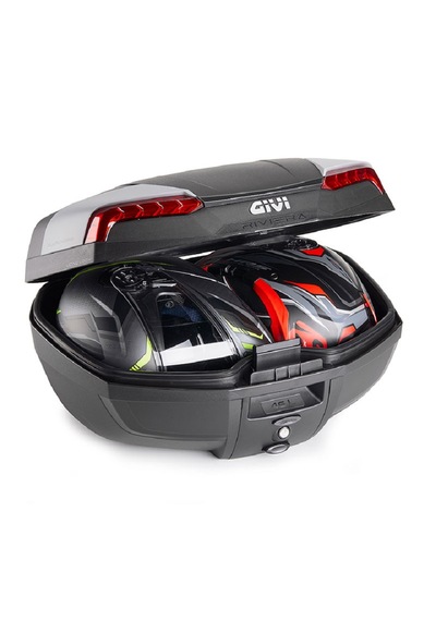Givi E46n2 Riviera Motosiklet Arka Çanta Kırmızı Reflektörlü Siyah
