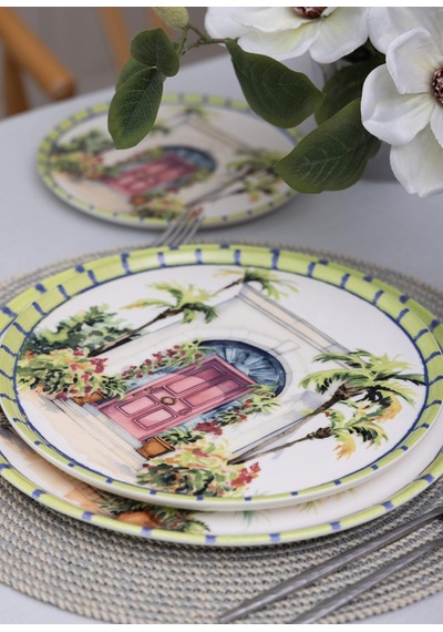 The Mia Palma Servis Tabağı 6lı Set 26 Cm Çok Renkli