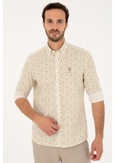 U.s. Polo Assn. Erkek Haki Gömlek Desenli 50282825-vr027 Haki