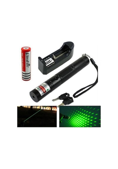 Kalem Lazer Sunum Lazeri Yeşil Lazer Pointer Şarjlı Kilitli Kutul Yeşil