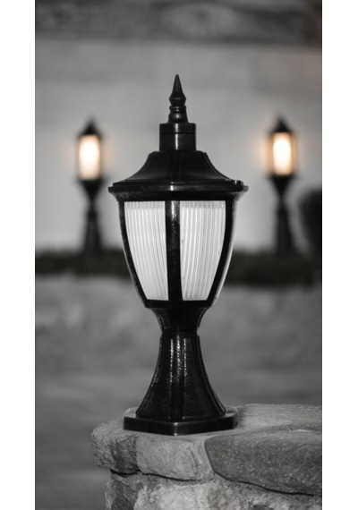 10 Watt Beyaz Işık Led Ampul Dahil Dekoratif Set Üstü Armatür, Plastik Bahçe Duvar Aydınlatma Apliği Soğuk Beyaz