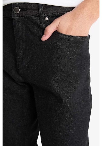 Defacto Sergio Regular Fit Normal Kalıp Normal Bel Boru Paça Jean Pantolon F4617ax25aunm40 Siyah