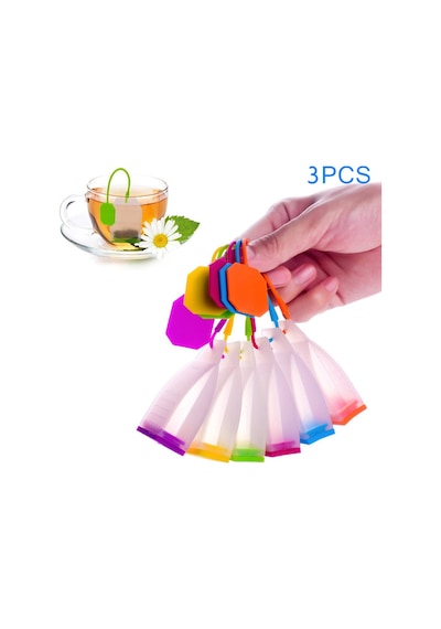 3 Pcs Silikon Çay Poşeti Süzgeçleri Bitkisel Infuser Filtre Difüzör Mutfak Aksesuarları Çok Renkli