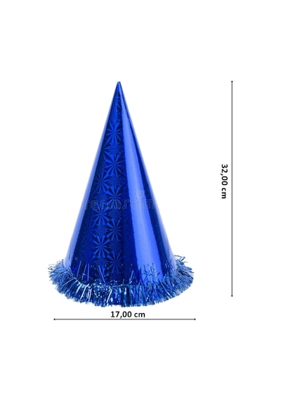 Hologram Karton Şapka. 32 CM - Lacivert