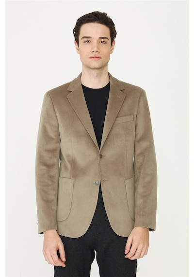 Açık Yeşil Fitilli Kadife Slim Fit Blazer Ceket A.yeşil