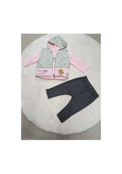 Bubiee Baby Yelekli Badili Pantolonlu 3'lü Takım Çok Renkli