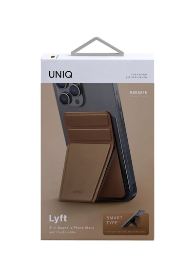 Telefon Modelleri Ile Uyumlu Kartlık Lyft Serisi Manyetik Stand Olma Özelliği Brown