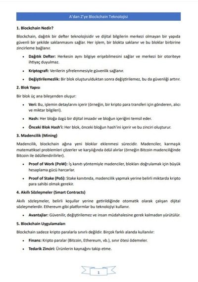 A Dan Z Ye Blockchain Ders Notları