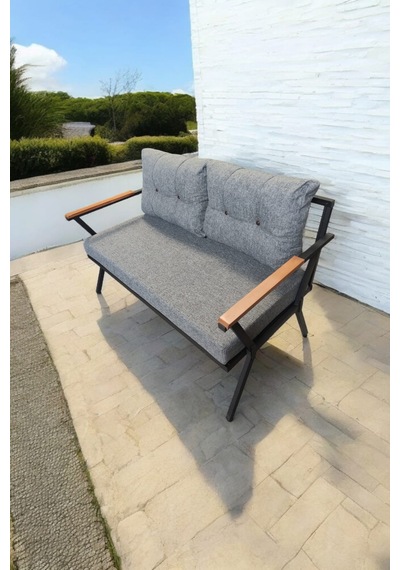 Pilocca Tekli Bahçe Mobilyası,balkon Mobilyası 2'li 60x120cm Gri