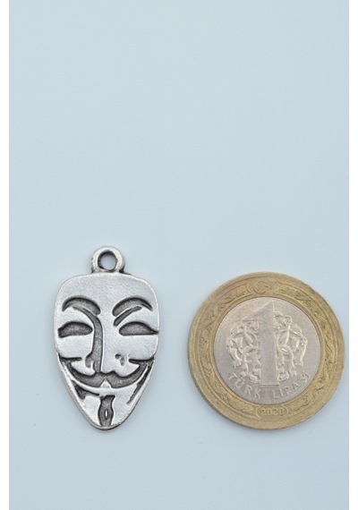 V For Vendetta Gümüş Kaplama Düz Zincir Kolye Gümüş